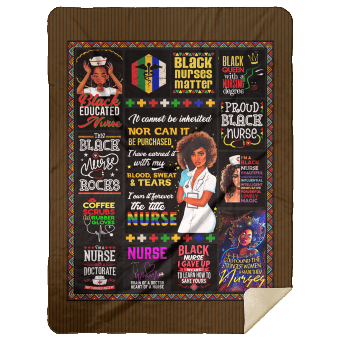 Black Nurse Premium Fleece Blanket – Gift For Black Nurse