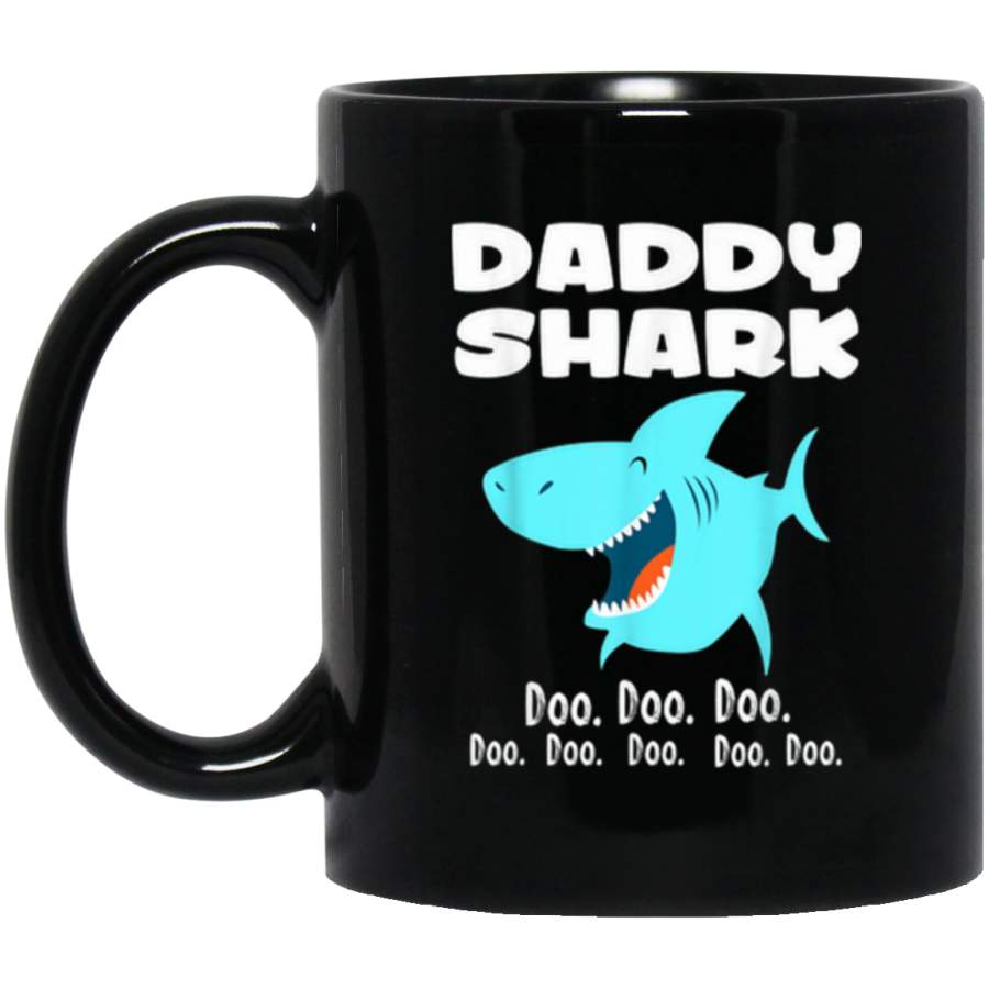 Daddy Shark Doo Doo Blue Shark Trending Mug 11 oz 15 oz Black Mug