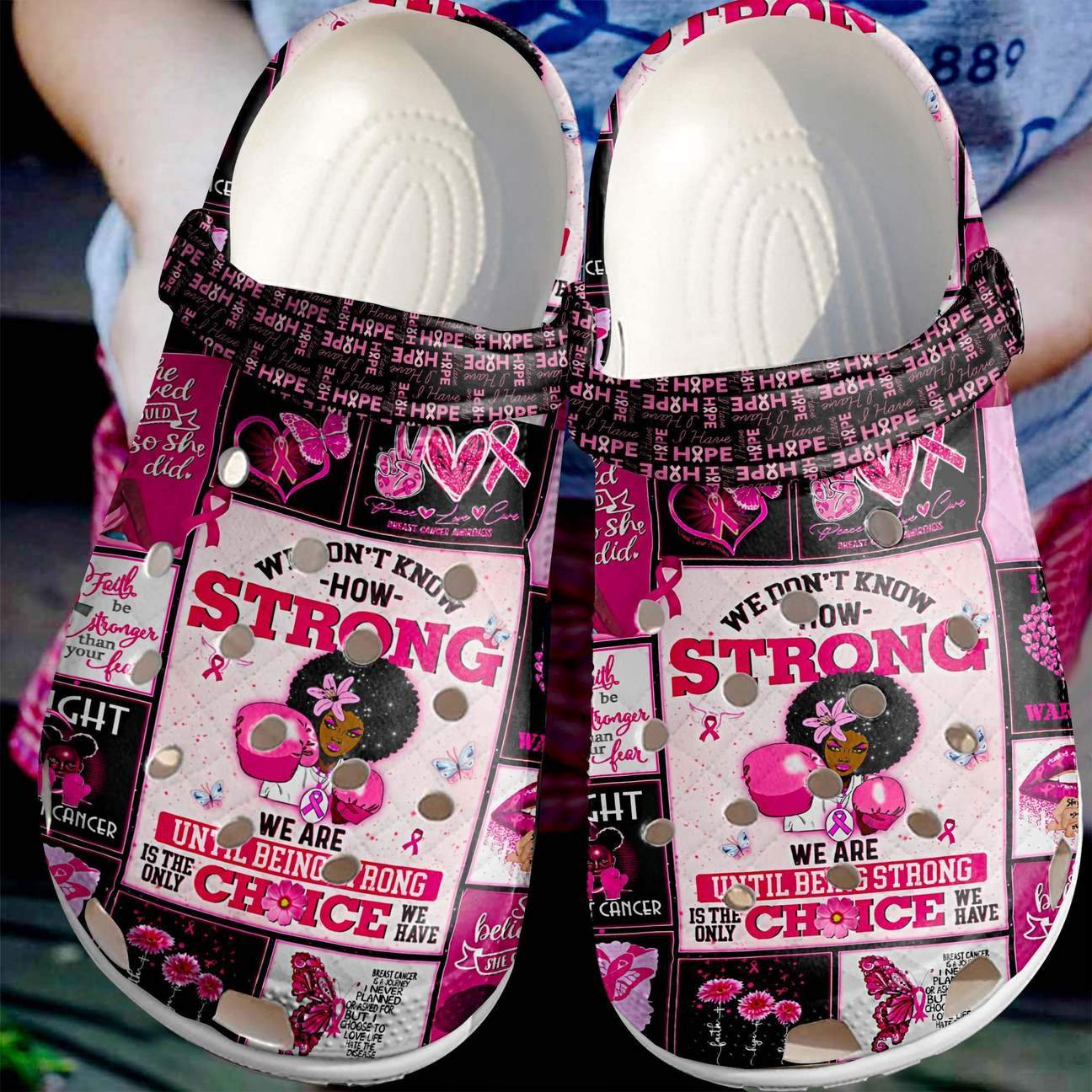 Breast Cancer Personalized Clog, Custom Name, Text Pink Warrior, Fashion Style For Women, Men, Kid, Print 3D