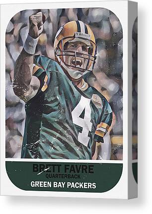 Brett Favre Green Bay Packers Trading Card Poster 1 Joe Hamilton Canvas Print