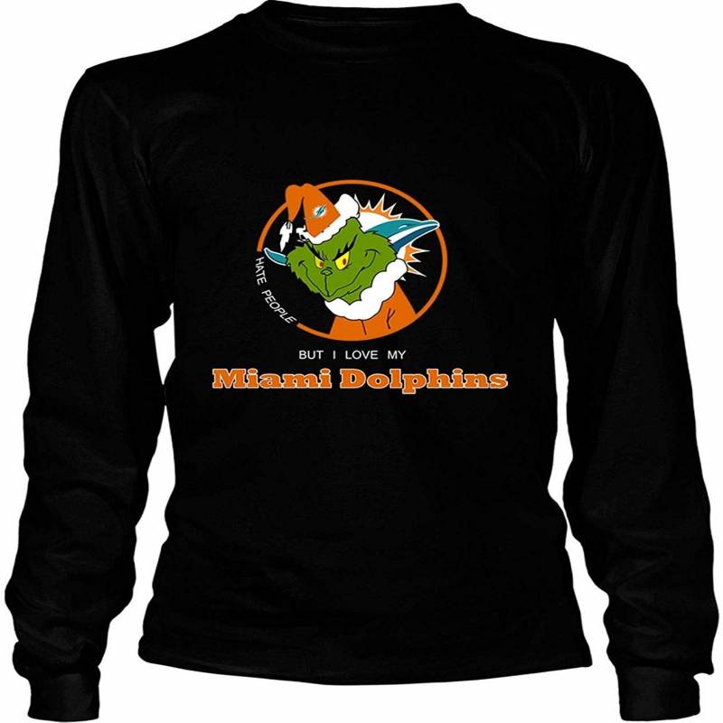 The Grinch Christmas T Shirt, Miami Dolphins T Shirt – Long Sleeve Tees