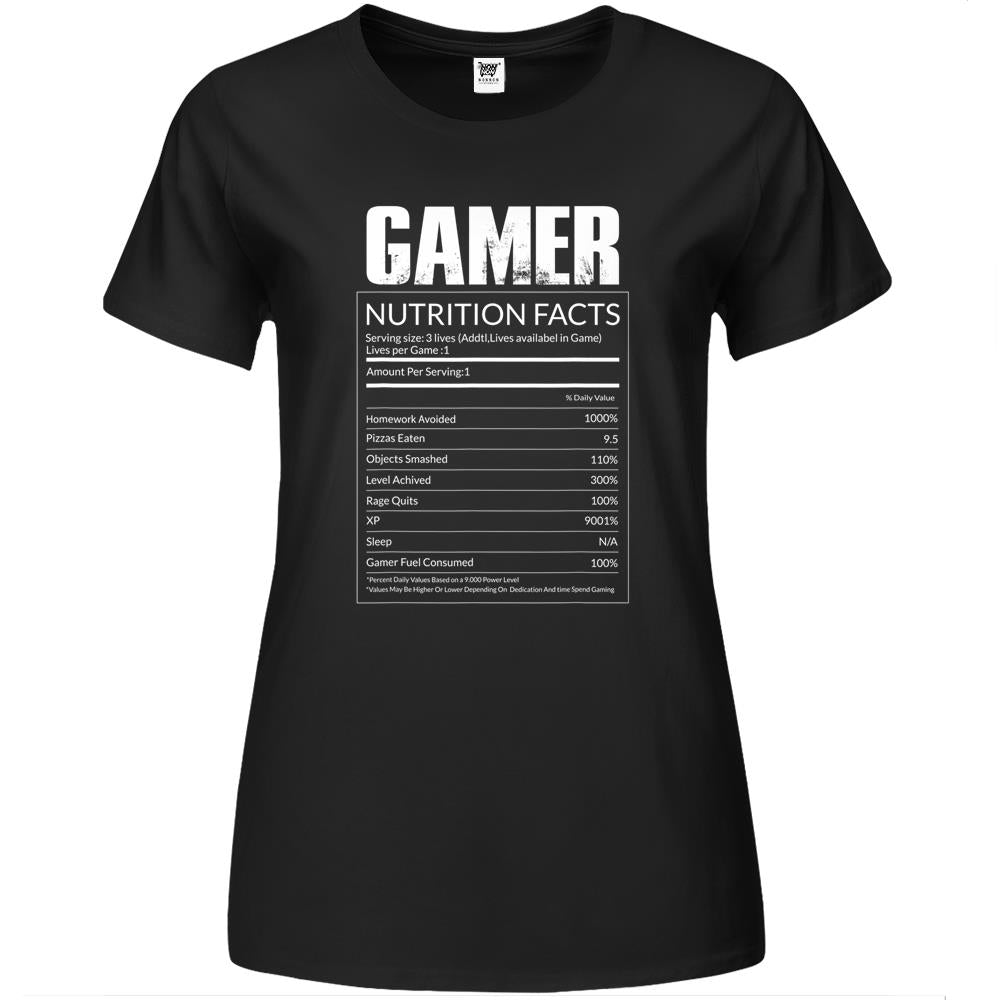 Nutritional Facts Shirt, Gamer Nutrition Facts Shirt, Gamer Nutritional Facts Cool And Funny Video Game Premium Womens T Shirts