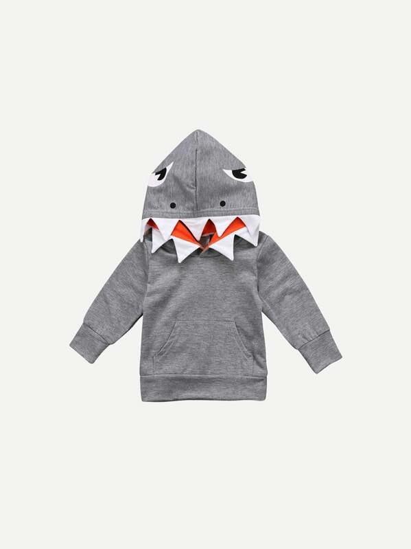 Toddler Boys Shark Hooded Sweatshirt