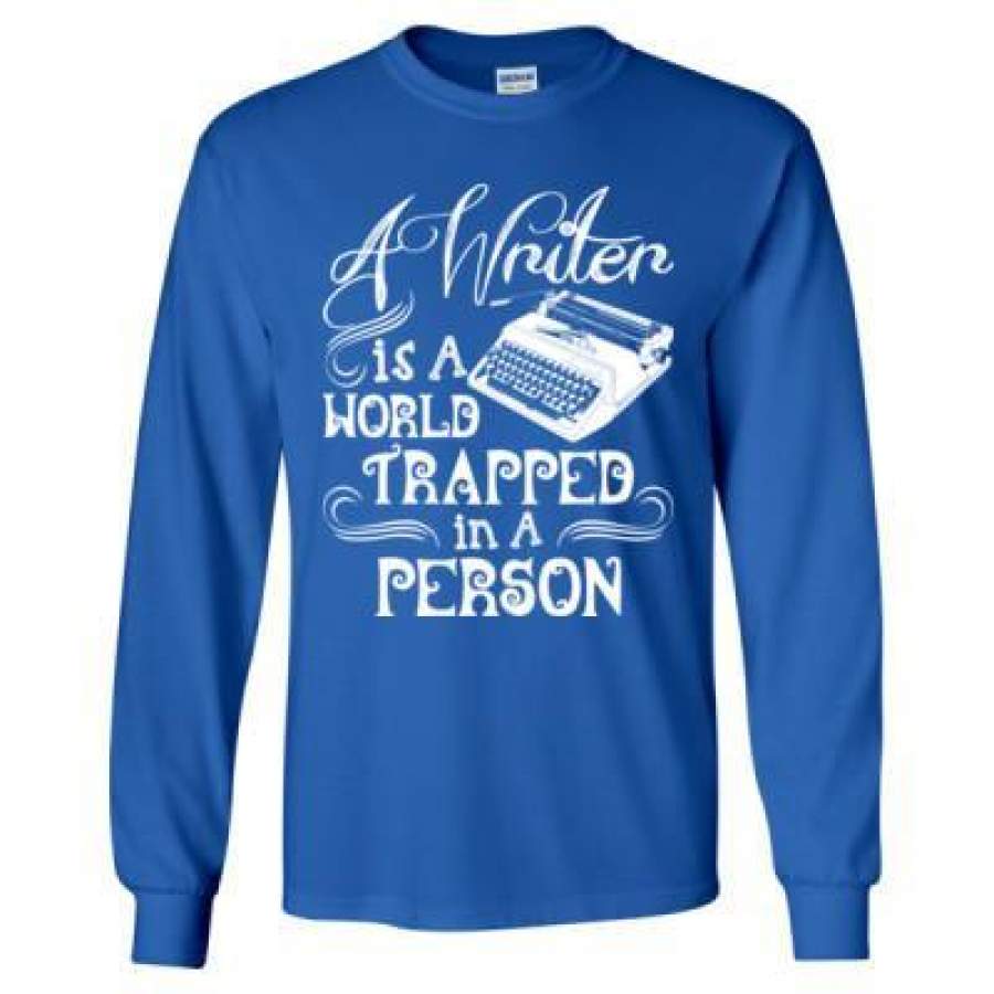 AGR A Writer Is A World Trapped In A Person – Long Sleeve T-Shirt