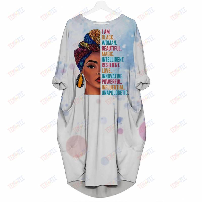 Temotee African Dress 8 – I Am Black Woman Beautiful Magic Intelligent 3D Dress Afro Girl Shirt African American Woman Gift Idea TMT1938