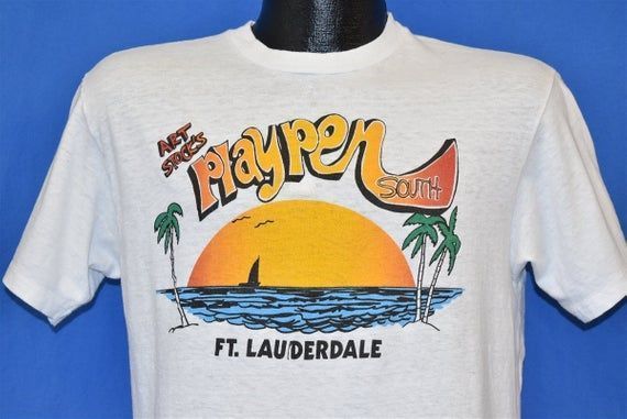 80S Art Stock S Playpen Ft Lauderdale Club Shirt