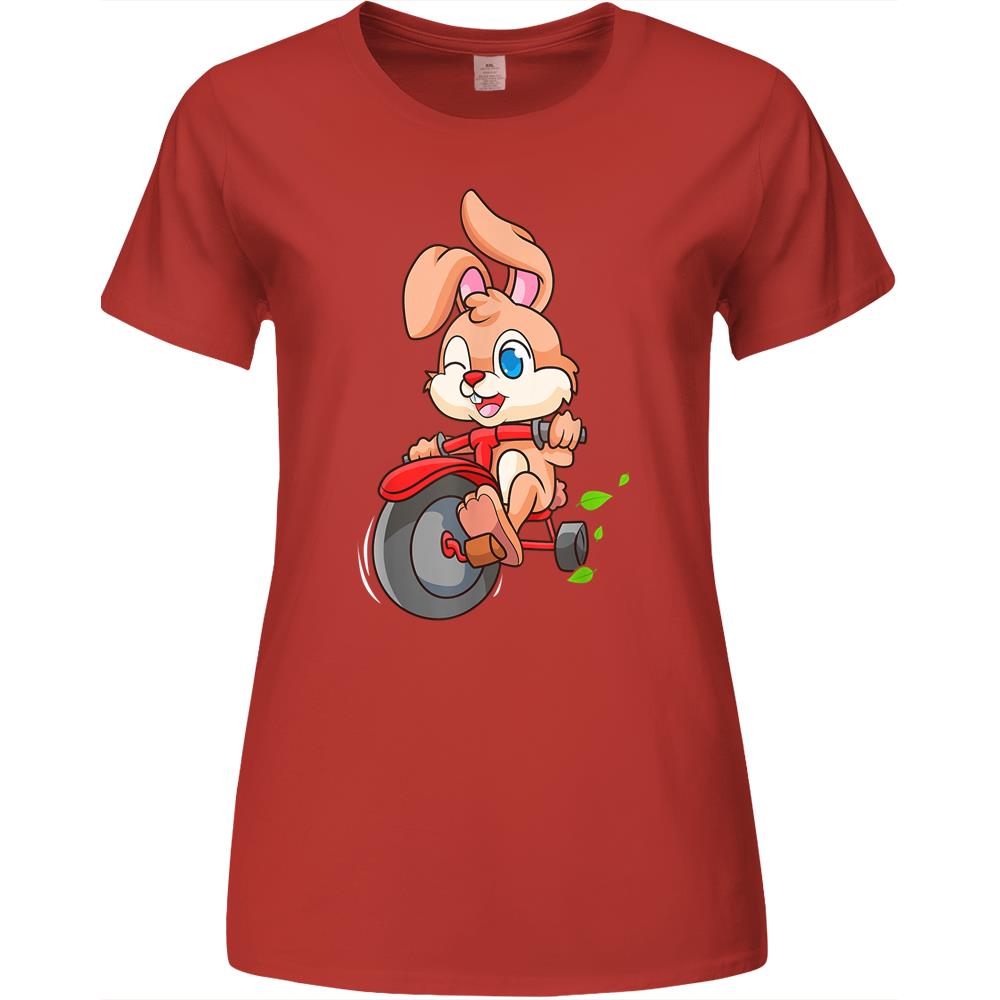 Biker Rabbit Easter Bunny Egg Hunt Premium Womens Tshirts