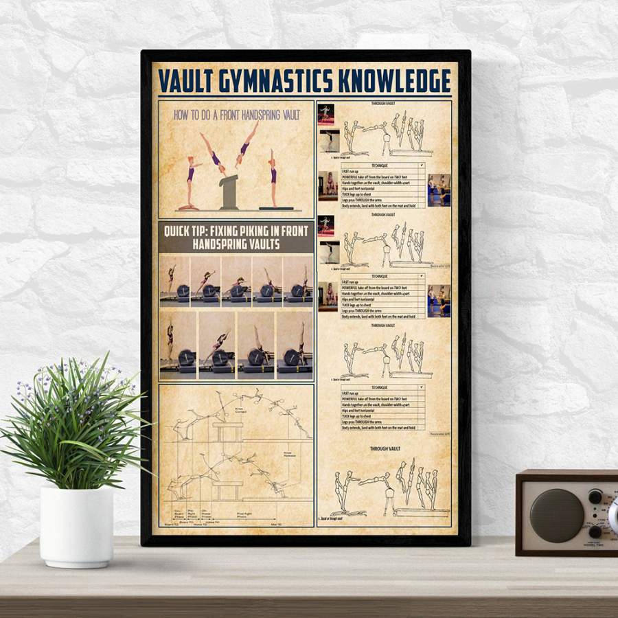 Wozoro Unframed Poster Vault Gymnastics Knowledge Size 11×17, 16×24, 24×36 inch