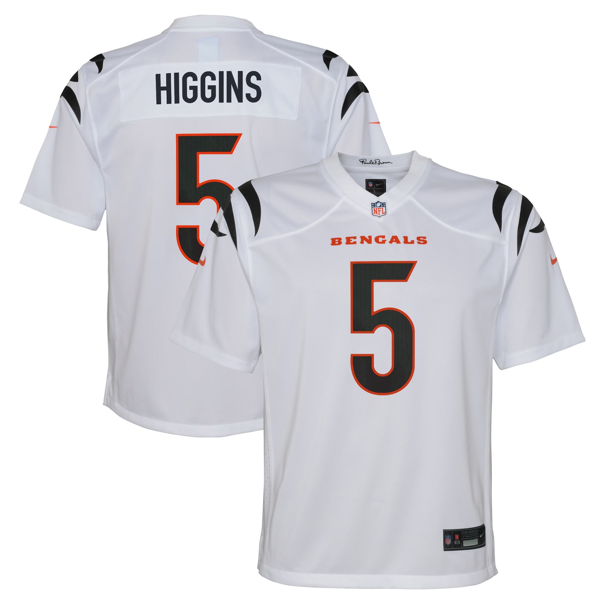 Youth Cincinnati Bengals Tee Higgins White Game Jersey