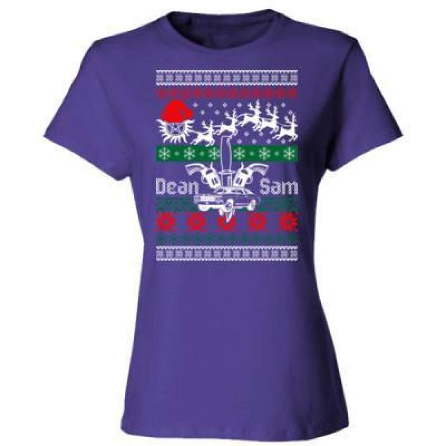 AGR Dean Sam Christmas Ugly Sweater Xmas – Ladies’ Cotton T-Shirt