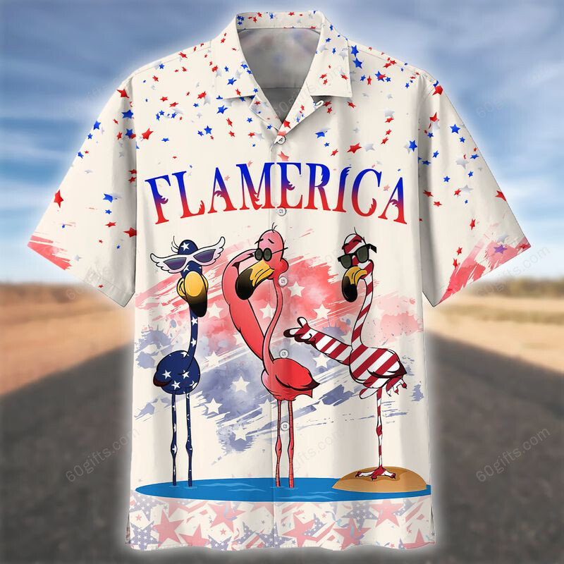 3D Hawaiian Shirt, Hoodie, Zip Hoodie, Hoodie Dress, Sweatshirt Funny Flamingo Independence Day Usa All Over Print