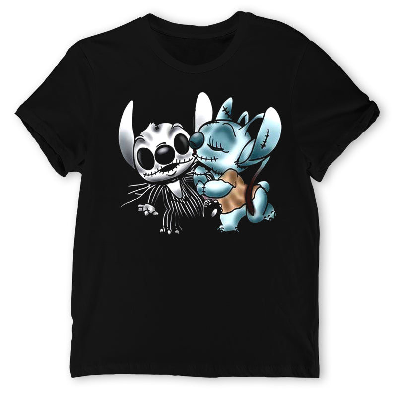 Stich And Jack Skellington Shirt, Stitch Halloween Shirt, Stitch Shirt, Jack Shirt, Couple Shirt, T-Shirt, Tee