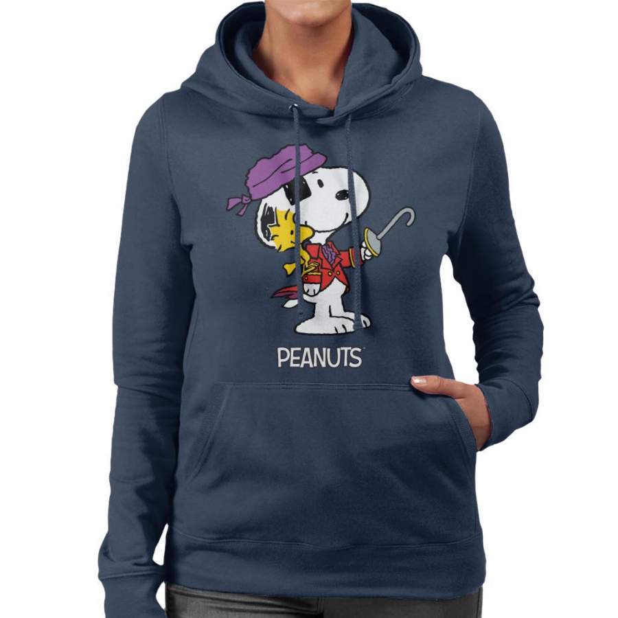 Peanuts Halloween Pirate Snoopy & Woodstock Women’s Hooded Sweatshirt