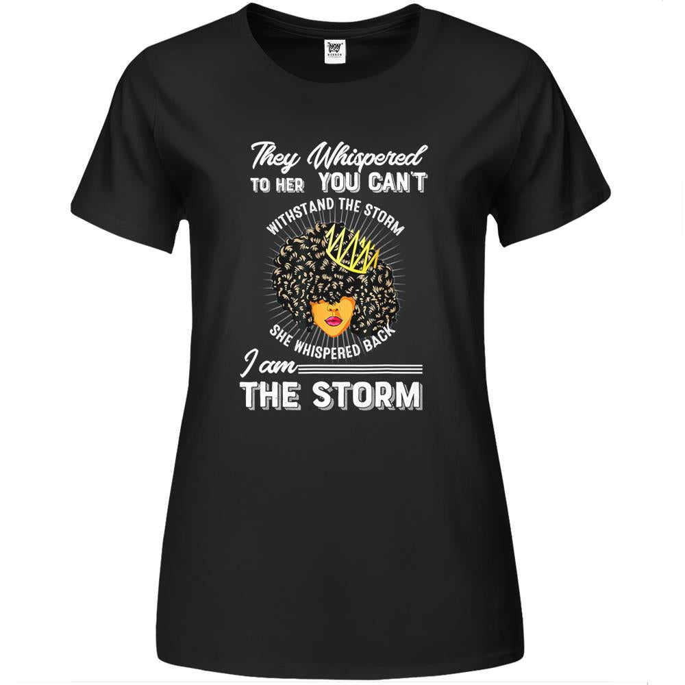 Black History Month African Woman Afro I Am The Storm Premium Womens T Shirts