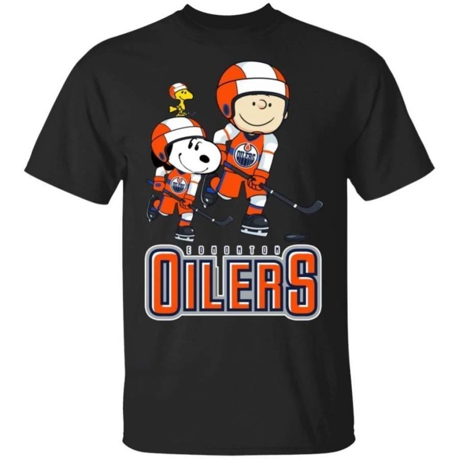 Snoopy & Peanut Edmonton Oilers Hockey T-Shirt