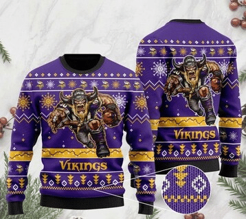 Vikings Football Team Christmas Ugly Sweater | Unisex | Full Size | Adult | Colorful | Us1621