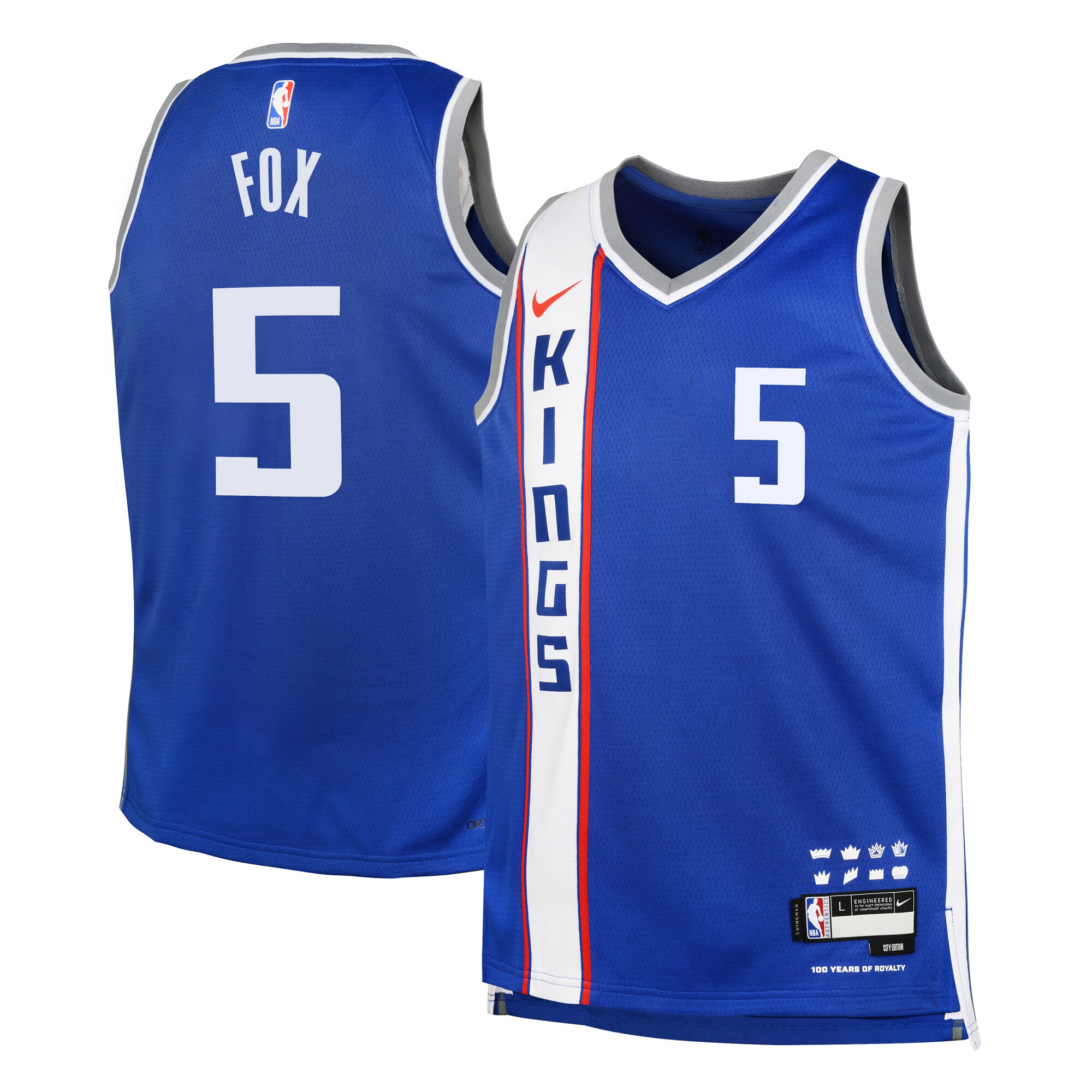 Sacramento Kings City Edition Swingman Jersey 23 – Blue – De'Aaron Fox – Youth