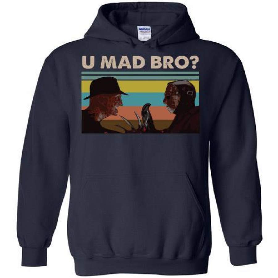 Freddy Krueger & Jason Voorhees U Mad Bro Funny Halloween Hoodie