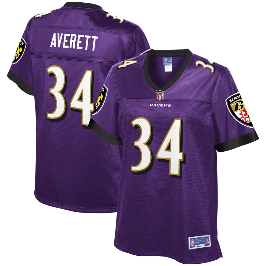 Anthony Averett Baltimore Ravens NFL Pro Line Womens Primary Player Jersey – Purple