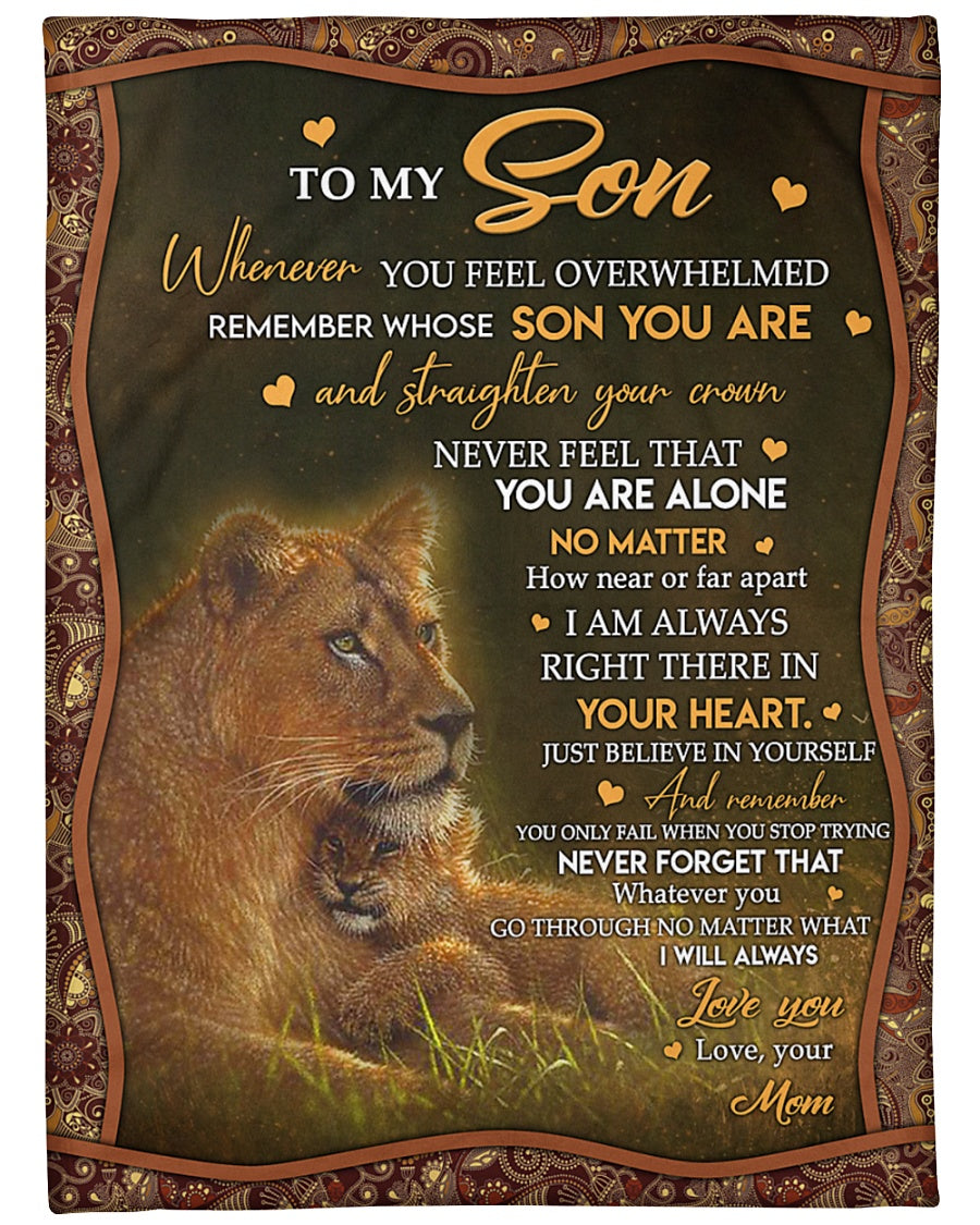 To My Son Fleece Blanket – I Am Always Right There In Your Heart – Best Gift For Son From Mom Birthday Gift Home Decor Bedding Couch Sofa Soft And Comfy Cozy