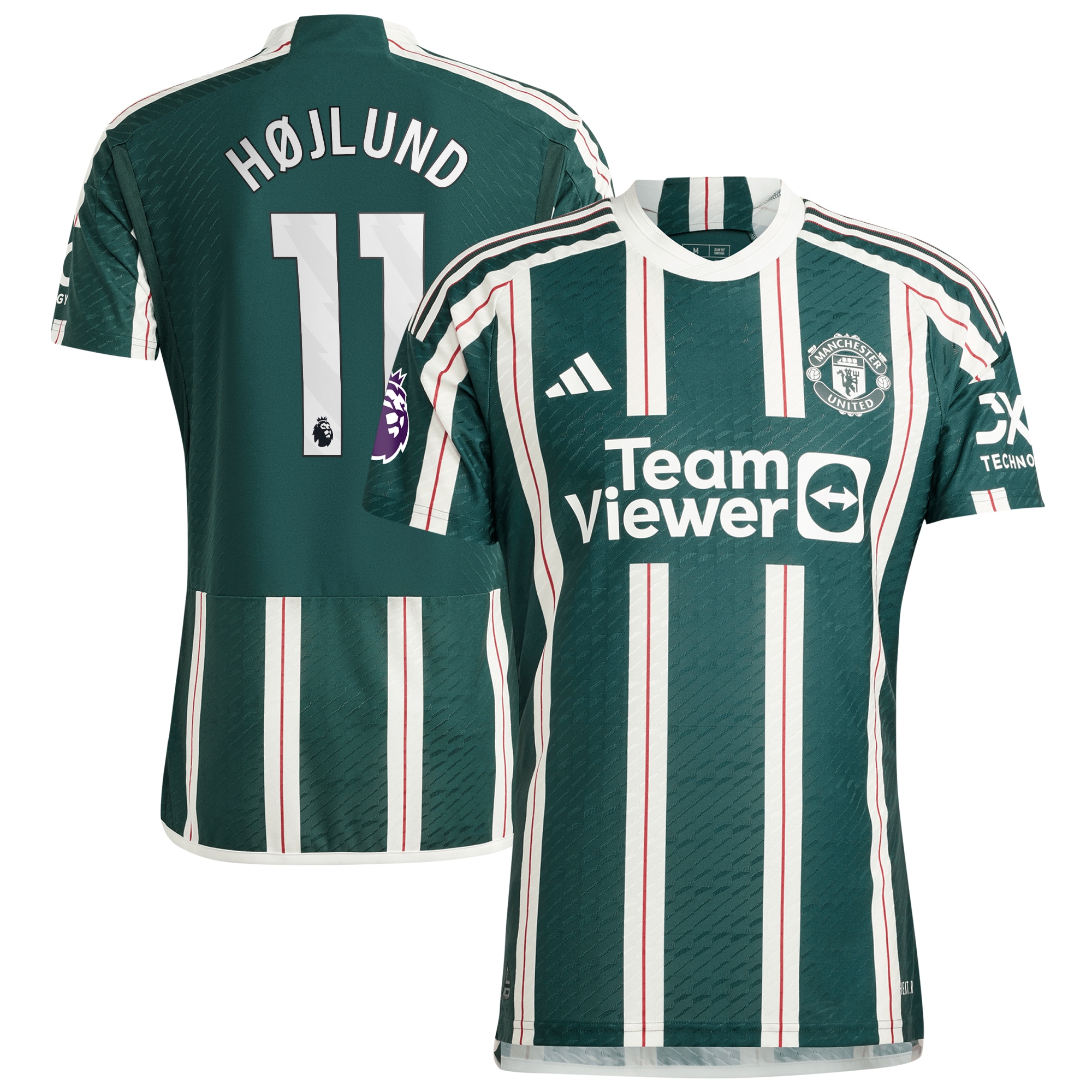 Rasmus Højlund Manchester United 2023/24 Away Authentic Player Jersey  Green