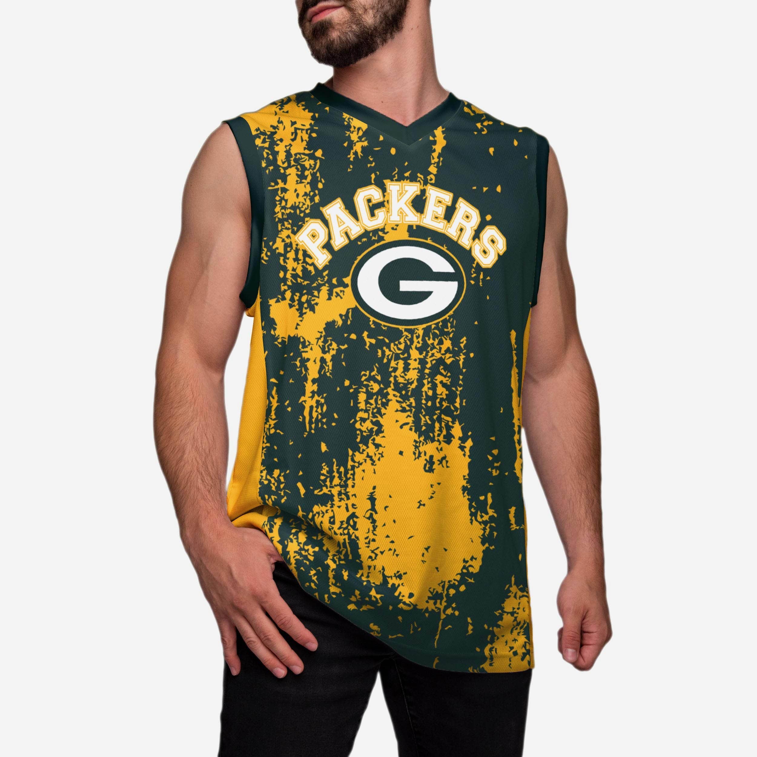 Green Bay Packers Mesh V-Neck Jersey Tank Top