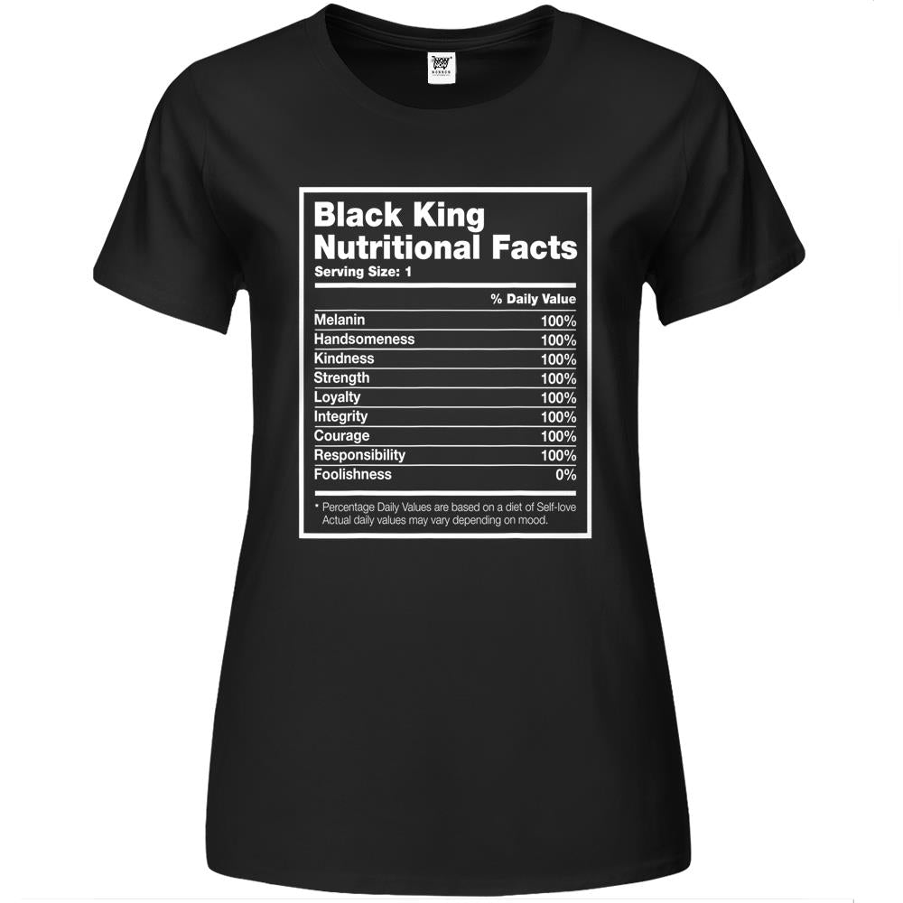 Nutritional Facts Shirt, Nutritional Facts Premium Womens T Shirts, Black King Nutrition Facts Shirt, Black King Nutritional Facts Black History Month Premium Womens T Shirts