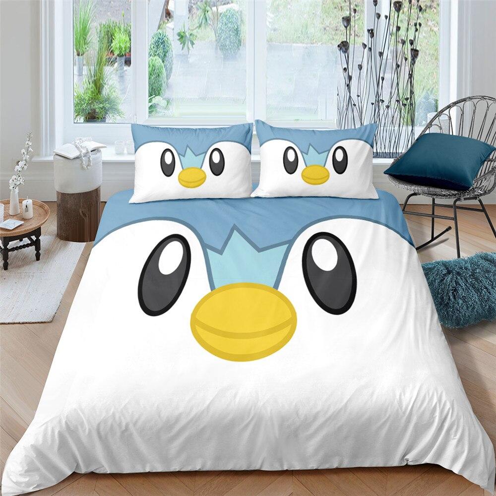 Cartooned Penguin 3 Pcs Quilted Comforter Set