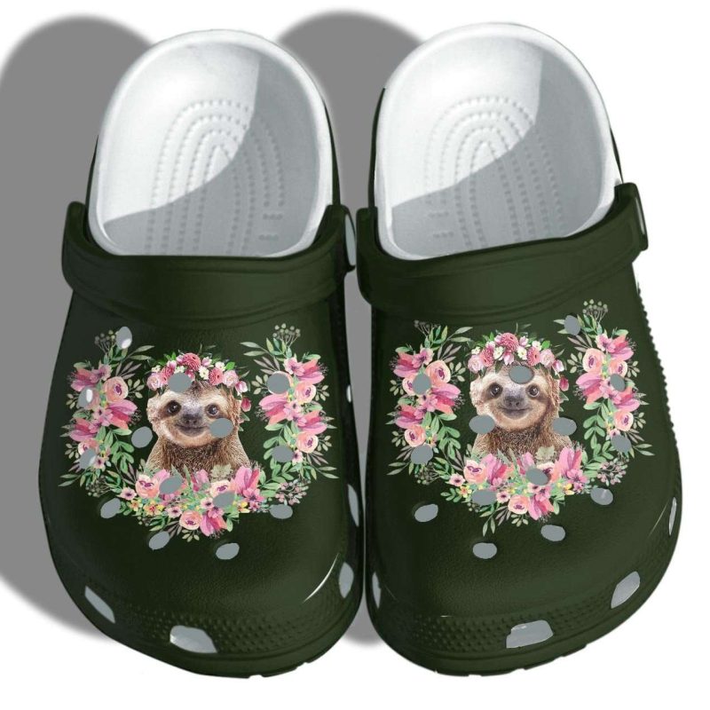 Girl Loves Sloth Cute Crocband Clog Shoes