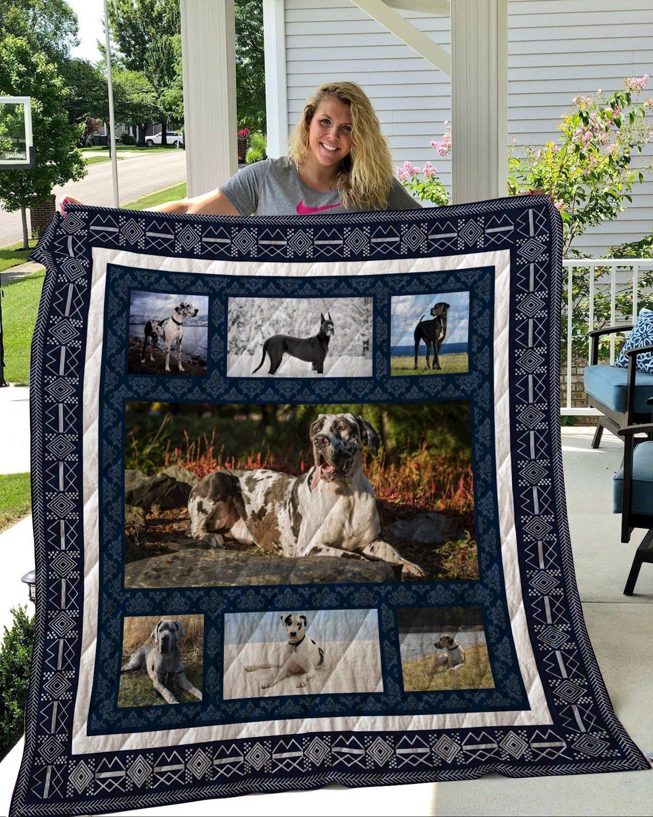 Great Dane 3 3D Quilt Blanket HGM17