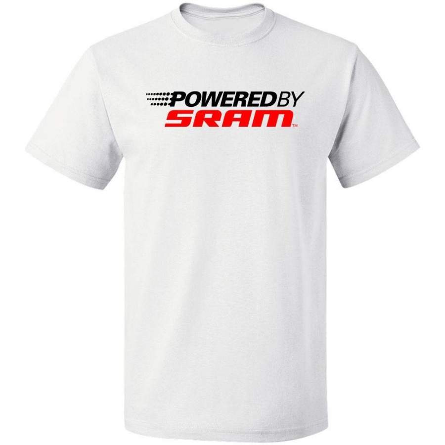 Powered By Sram Logo Bicycle Logo Vintage Men T Shirt