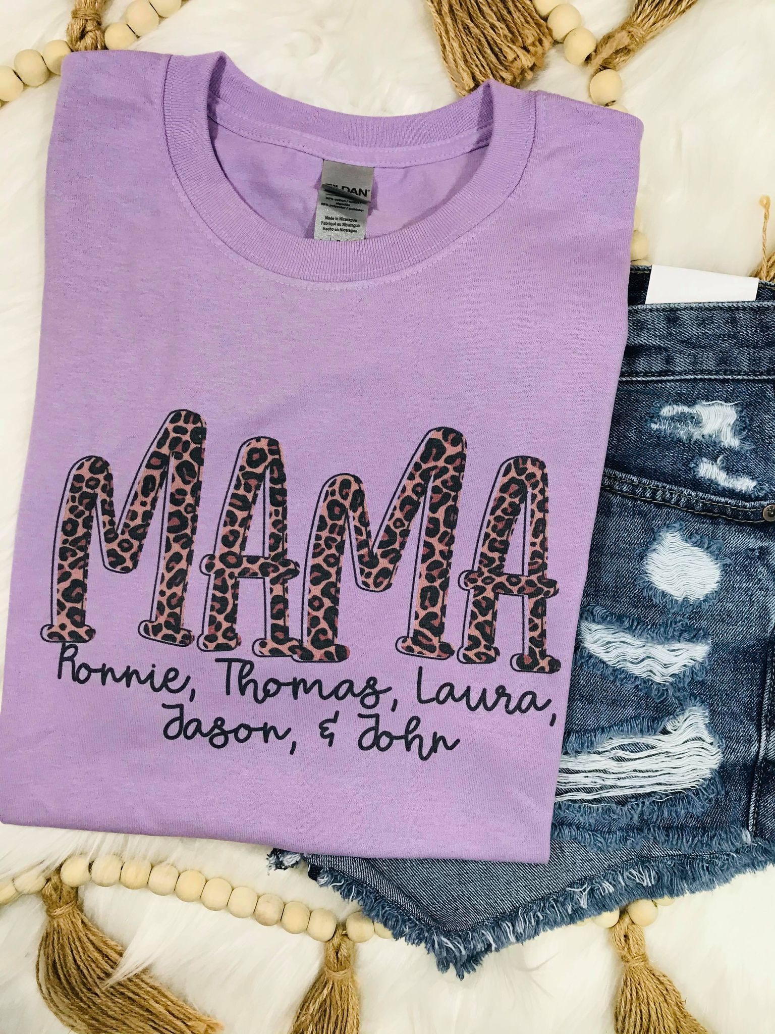 Custom Leopard Mother’S Day Lavender Tee