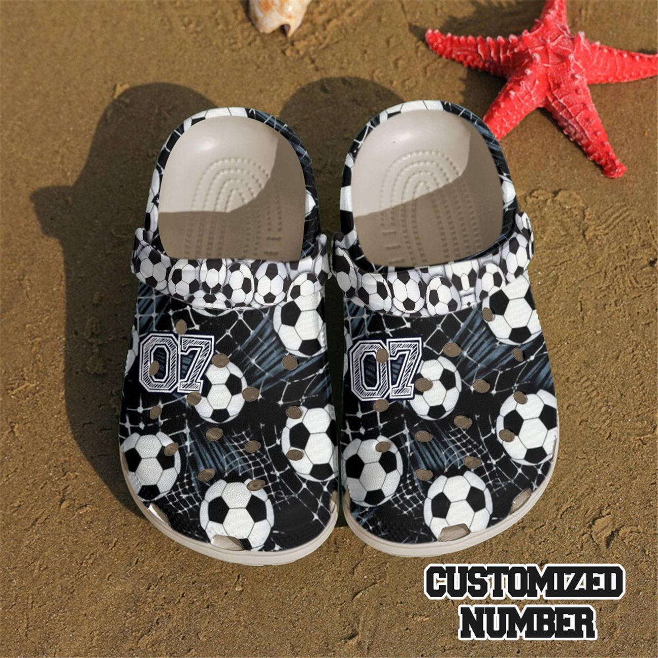 Soccer Personalized Clog, Custom Name, Text, Color, Number Fashion Style For Women, Men, Kid, Print 3D Soccer Balls