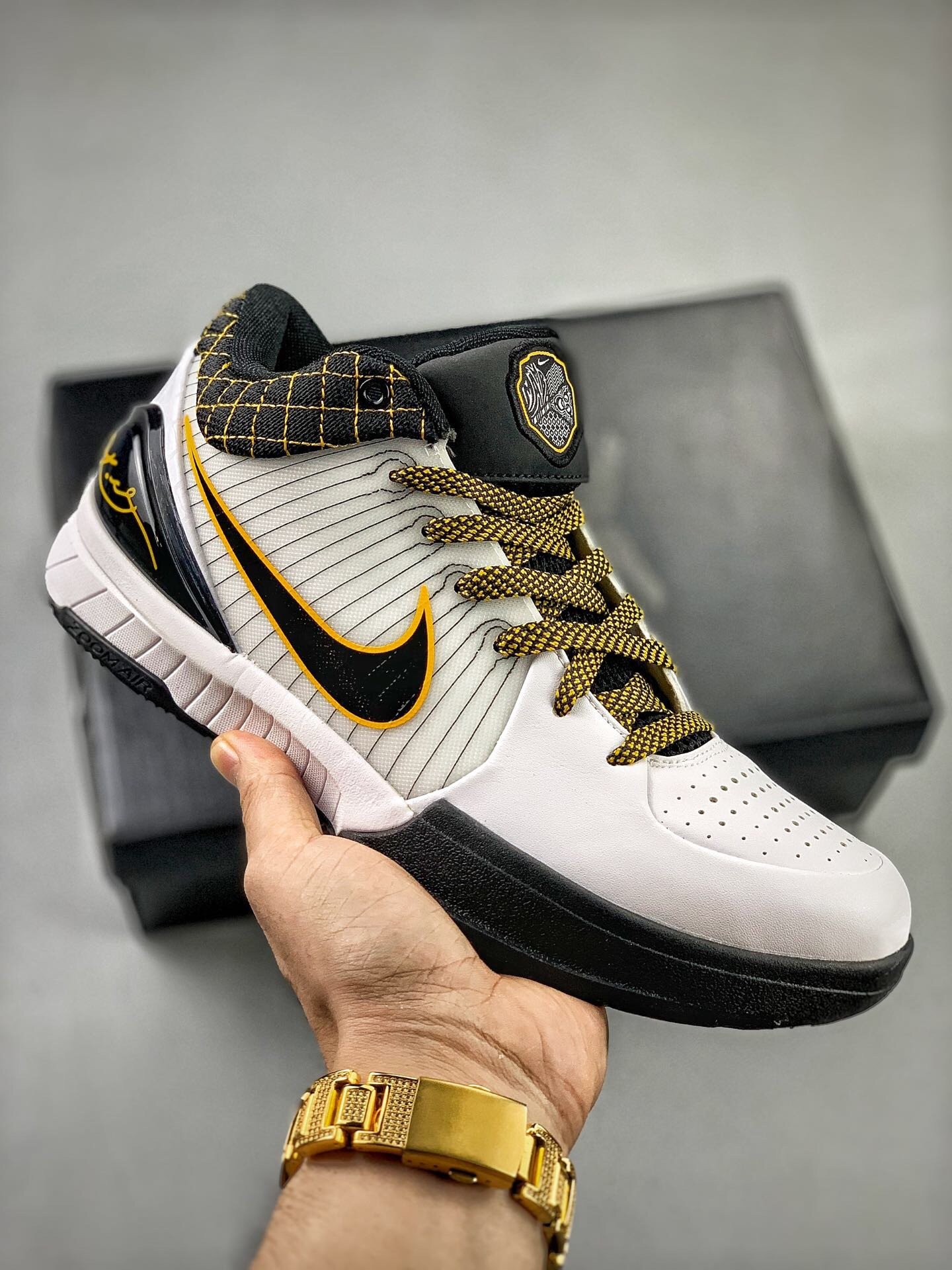 Nike Zoom Kobe 4 Protro WhiteBlack-Del Sol AV6339-101 5338431