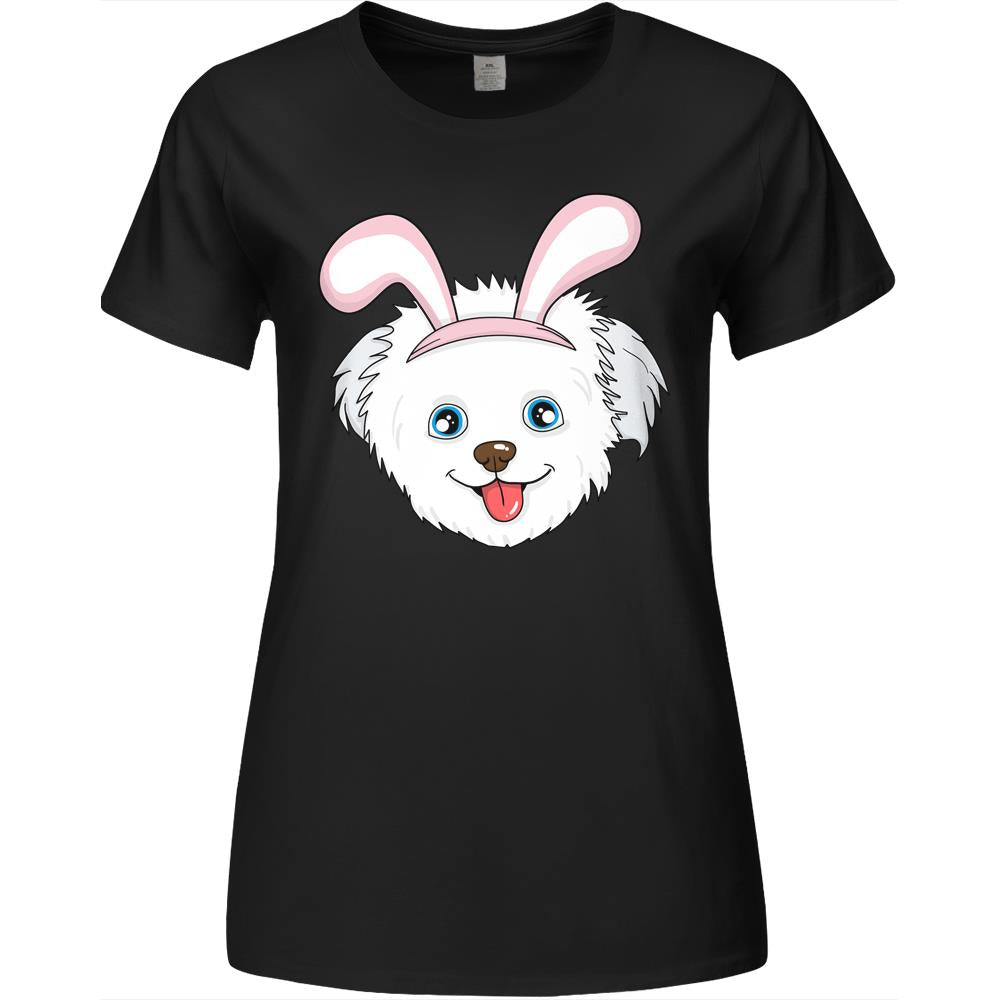 Cute Easter Maltese Dog Bunny Ears Rabbit Premium Womens Tshirts