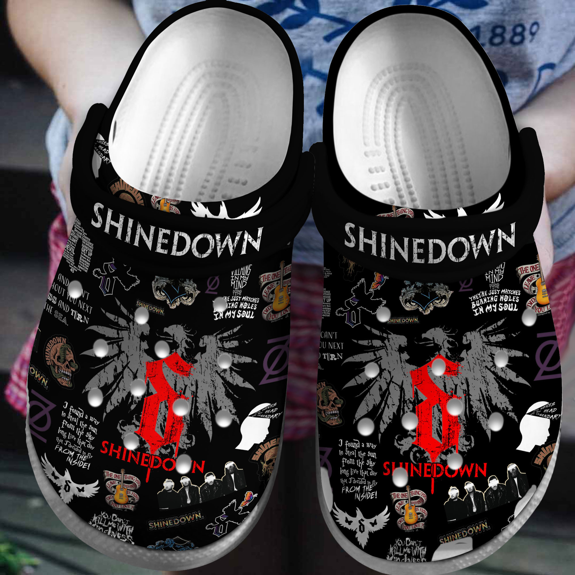 Premium Shinedown Music Crocs Crocband Clogs Shoes Comfortable For Men Women and Kids