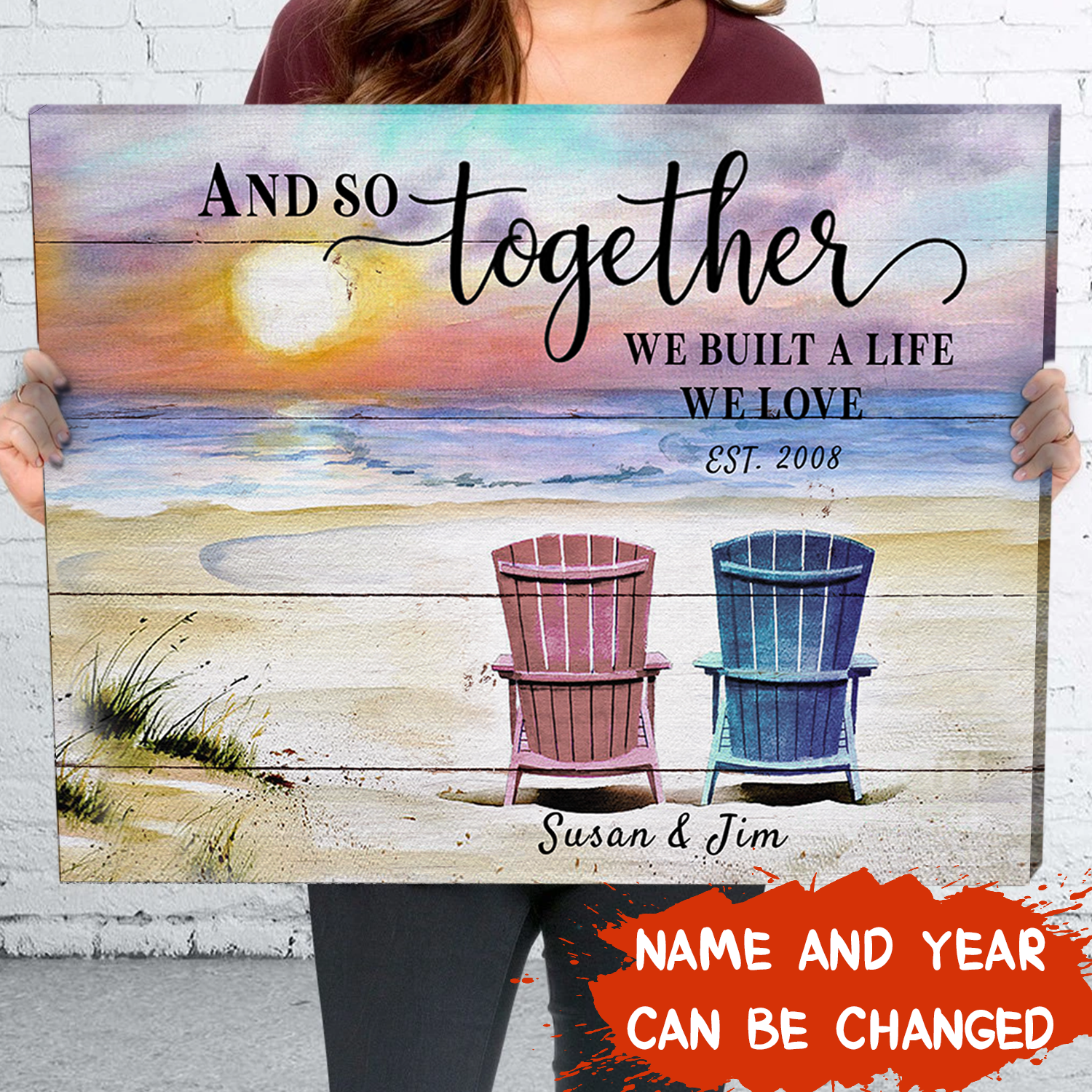 And so together we built a life we love – Personalized custom canvas – Home decor, Wall art