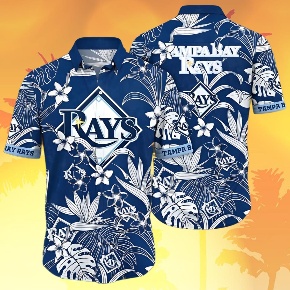 Rays Hawaiian Shirt White Floral Elegance Tropical