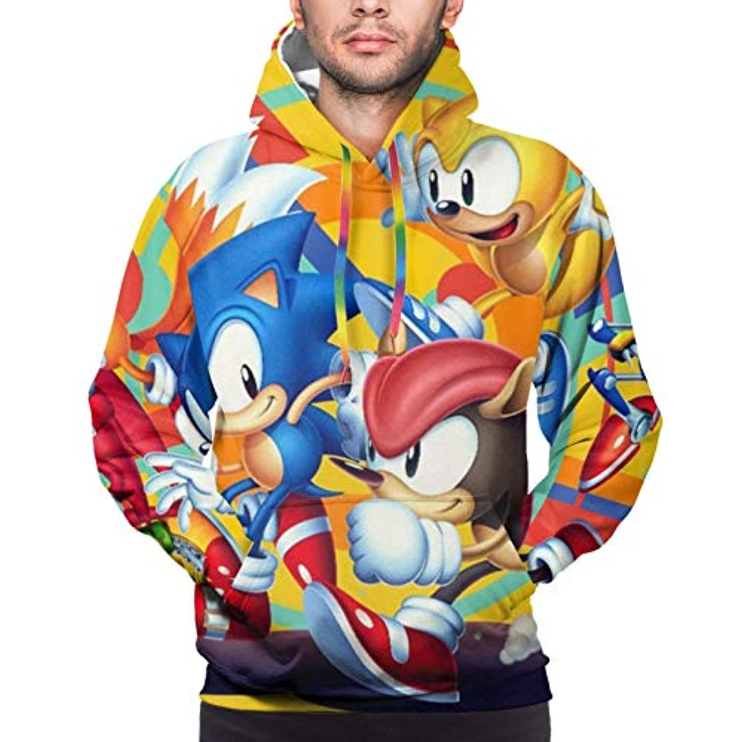 Cartoon Games Sonic Hoodie – 3D Print Unisex Sonic the Hedgehog Yellow Pullover Hoodie