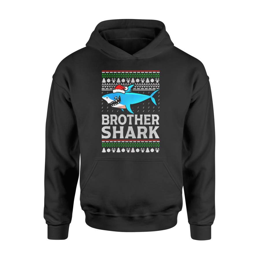 Christmas gift idea Womens Brother Shark Santa Hat Ugly Xmas Shark T-Shirt – Standard Hoodie