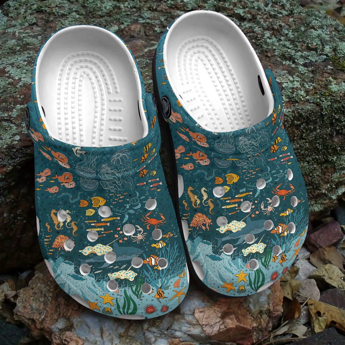 Beach Personalized Clog, Custom Name, Text, Color, Number Fashion Style For Women, Men, Kid, Print 3D Underwater World