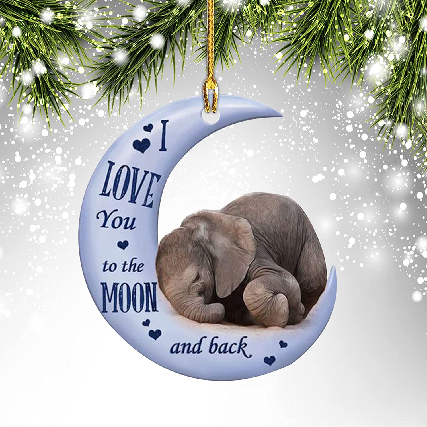 Gift For Elephant Lover Shape Christmas Ornament