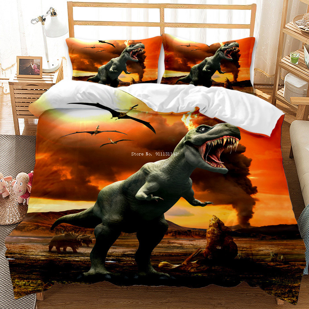 3D Dinosaur Print Comfortable Bedding Set Piece Cartoon & Bedroom Decorative Four Seasons Bedding Set Duvet Covers