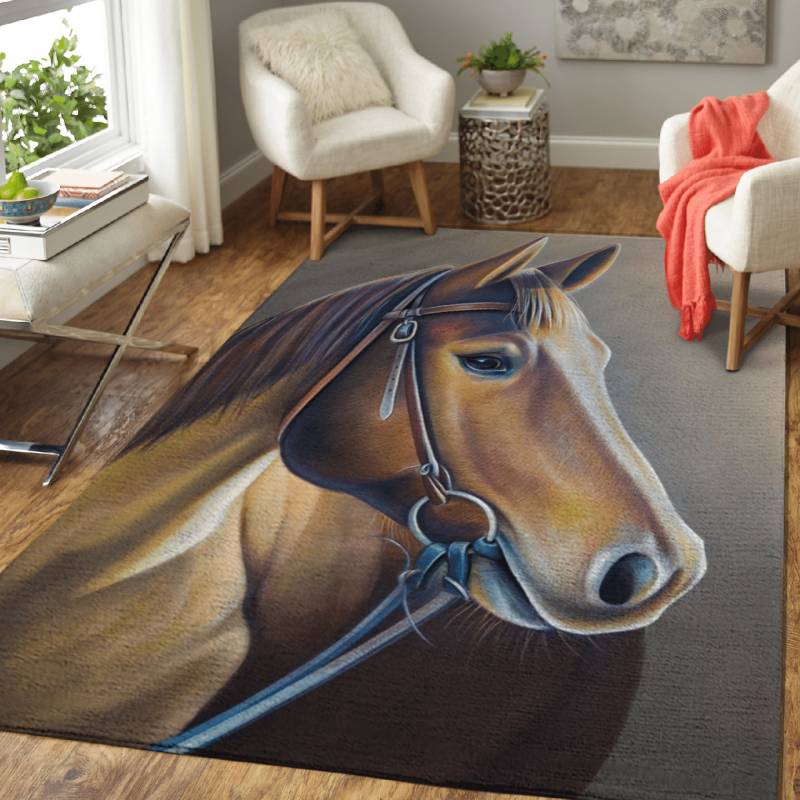 Portrait of the Horse – Cute Animals Area Rug Carpet