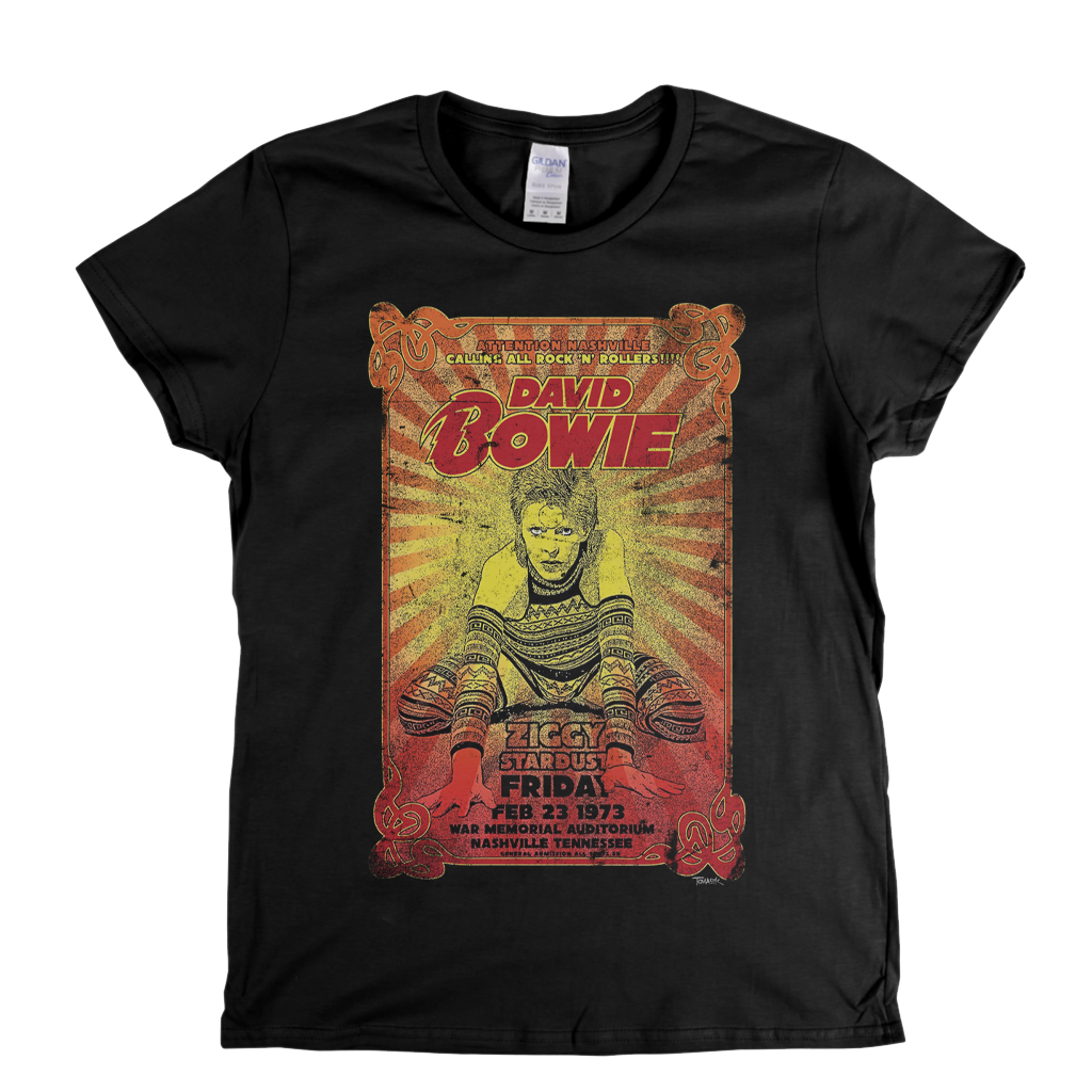 David Bowie Ziggy Poster Womens T-Shirt