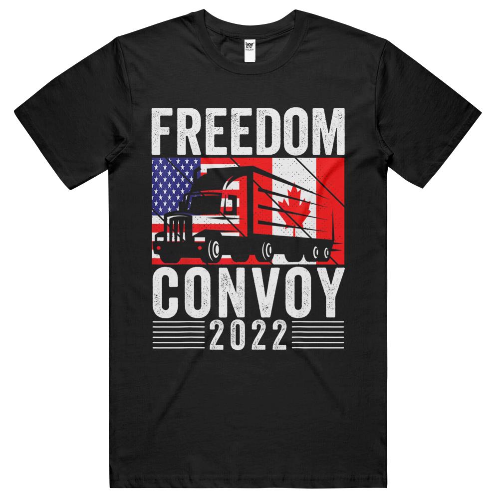 Freedom Convoy 2022 American Canadian Flag T Shirts