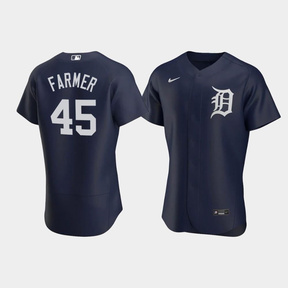 Buck Farmer 45 Detroit Tigers Team Logo Navy Alternate Jersey