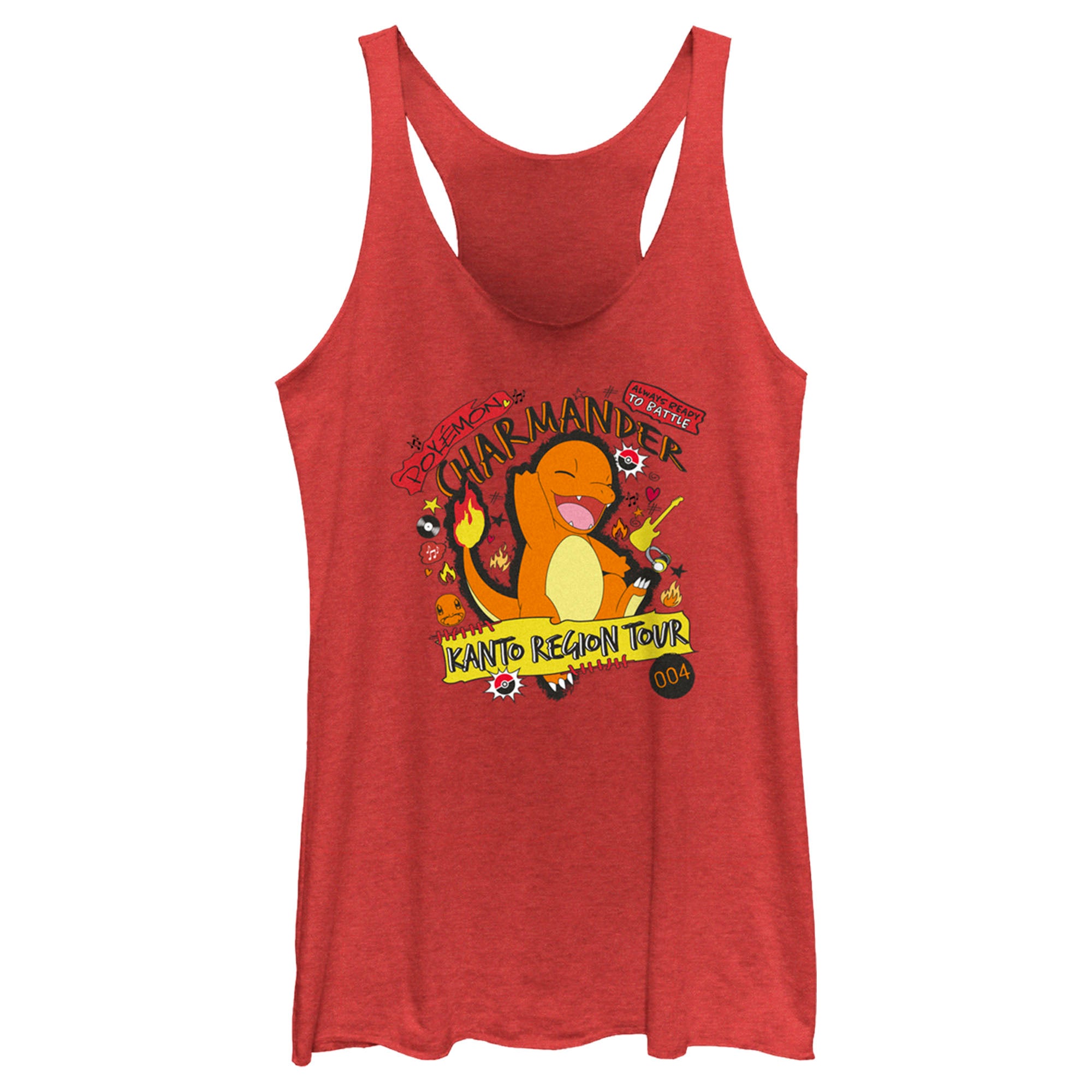 Women’S Pokemon Charmander Kanto Tour Racerback Tank Top