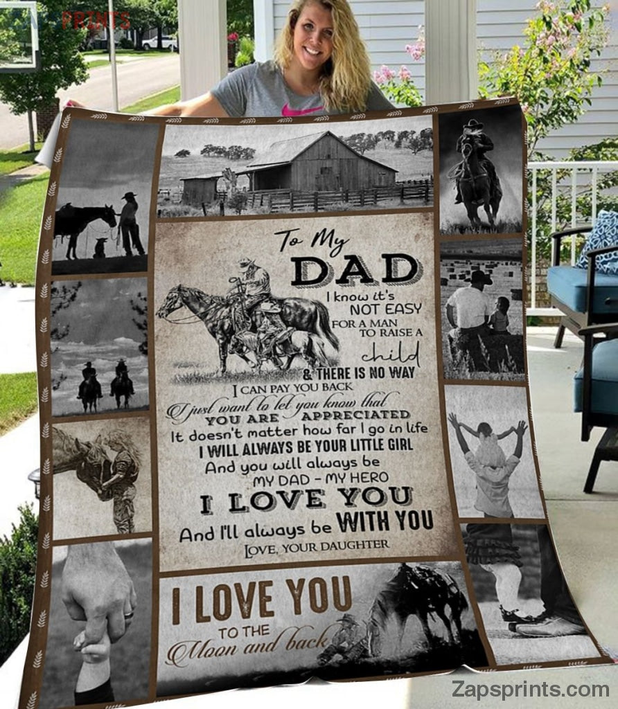 Gift For Dad  – To My Dad – Horse – Love You To The Barn And Back – Blanket