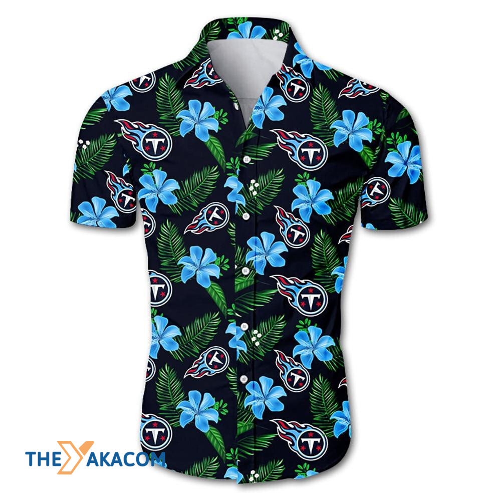 Tennessee Titans Nfl Team Floral Gift For Fan Button Up Shirt Short Sleeve Hawaii Ha18999